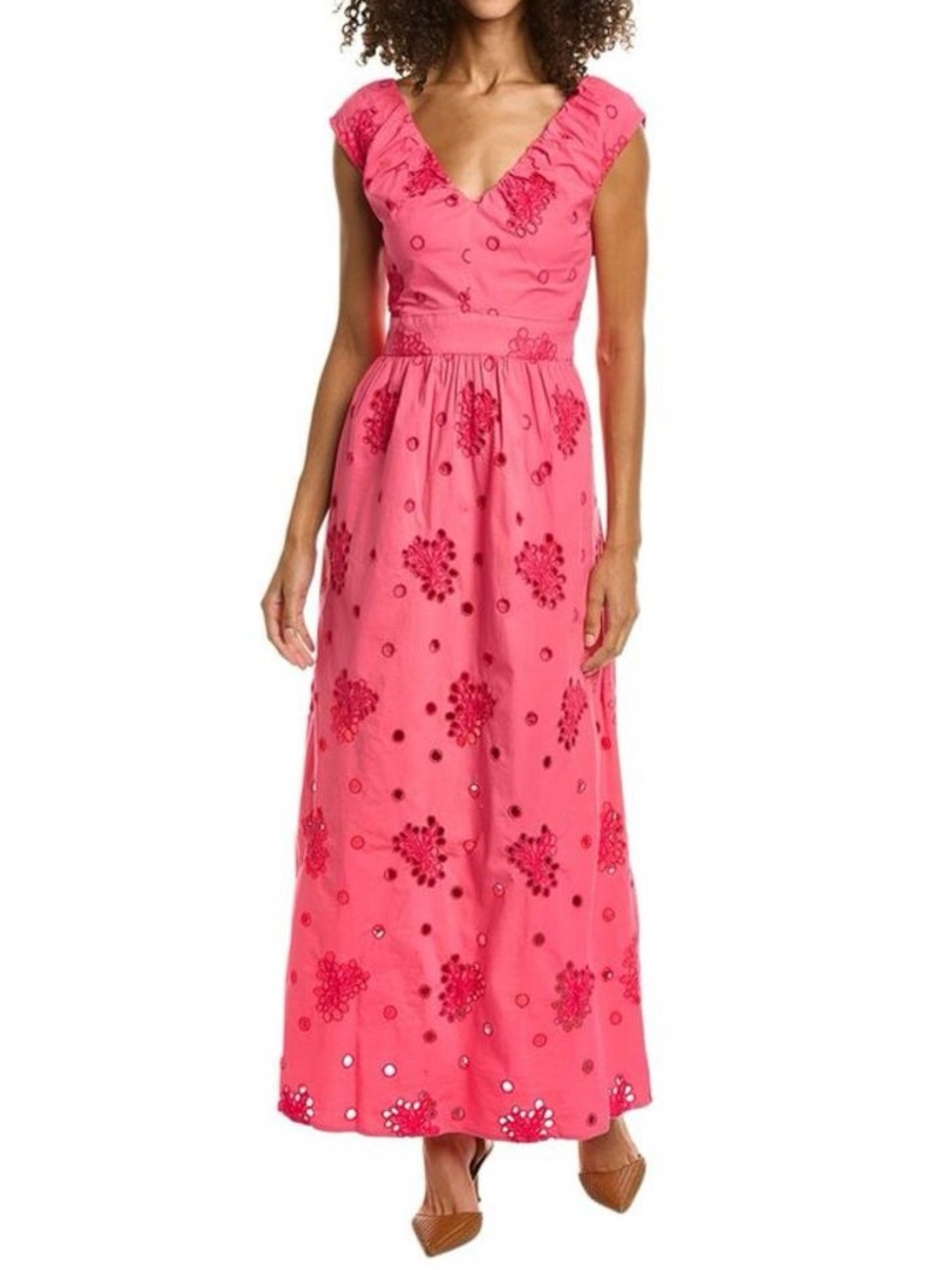 NEW Jude Connally Cicely Maxi Dress Pink Eyelet Lace NWT party wedding 3